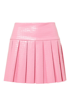Emilie Vegan Leather Pleated Mini Skirt
